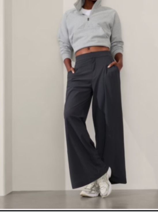 Athleta Pants - Size 8 Athleta Pinnacle High Rise Trouser Pants dark grey wide leg